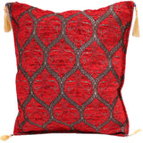 handmade Geometric Pillow Red Silver Handmade RECTANGLE throw pillow 2 x 2