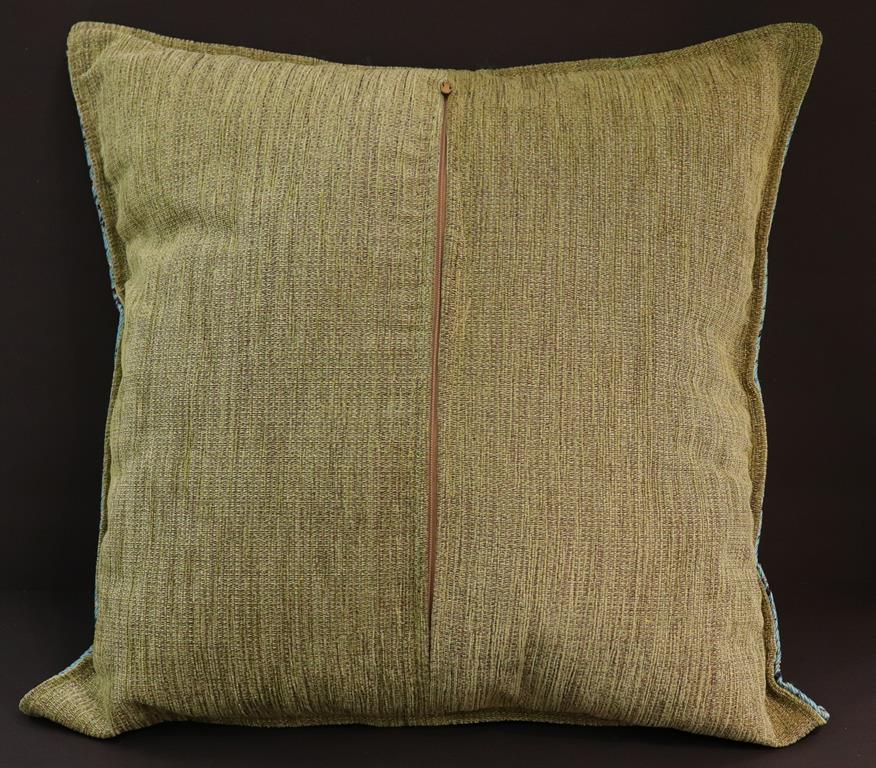 handmade Geometric Pillow Blue Green Handmade RECTANGLE throw pillow 2 x 2