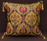 handmade Geometric Pillow Lt. Green Red Handmade RECTANGLE throw pillow 2 x 2